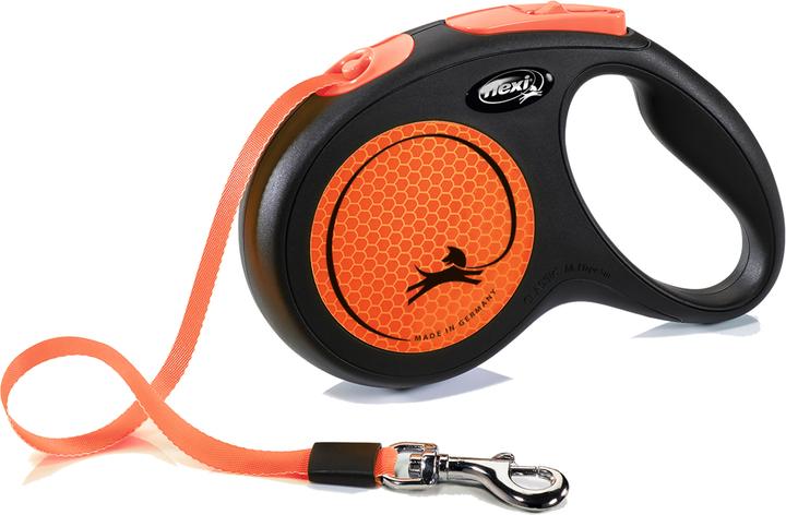 Litar për qen, Flexi M  Neon Orange, Tape, 5m.