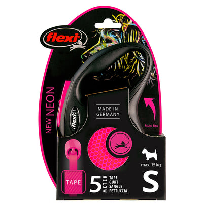 Litar për qen, Flexi S  Neon Pink, Tape, 5m.