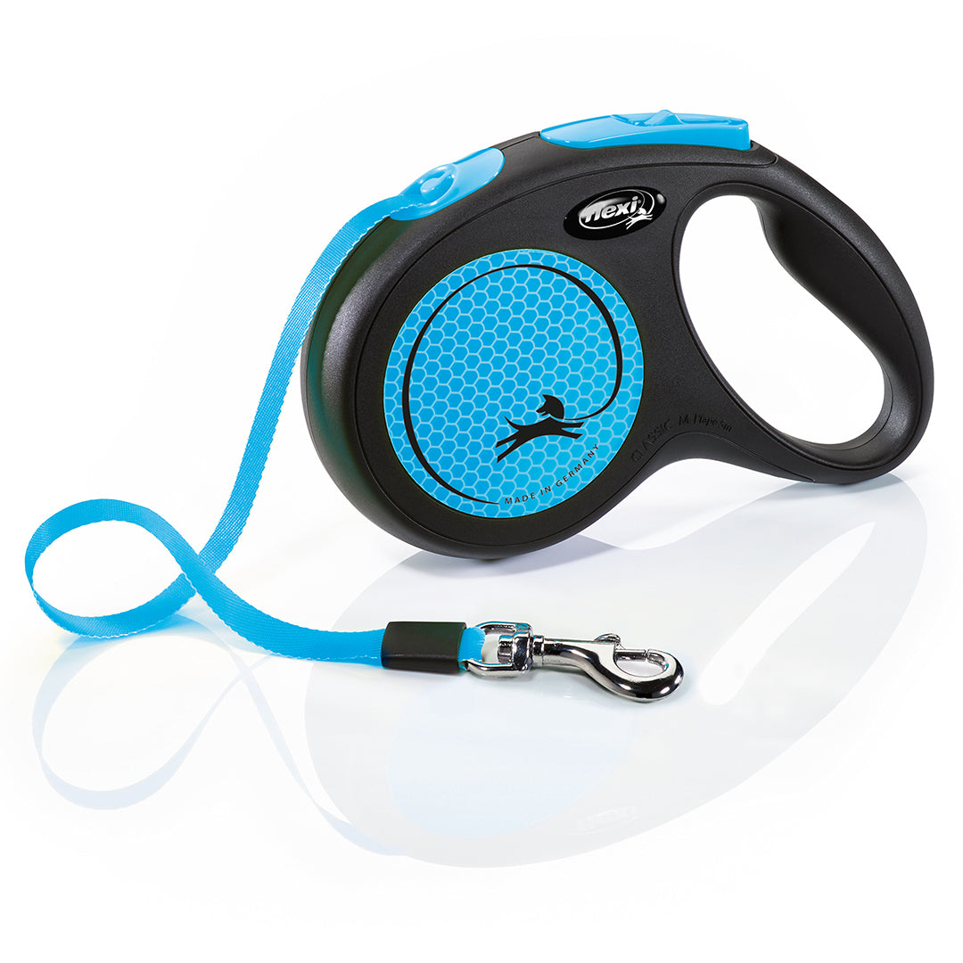 Litar për qen, Flexi M  Neon Blue, Tape, 5m.