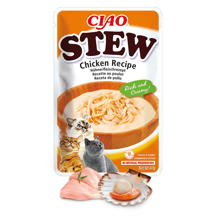 Ushqim i lëngëshëm për mace, Ciao Stew, Chicken, 40 gr.