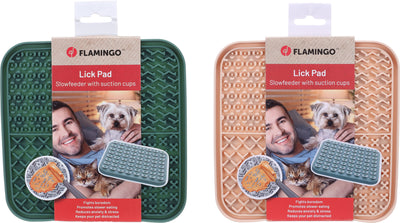 Lick Pad Munir, 20 x 20 cm, Green/Beige, 1 pcs