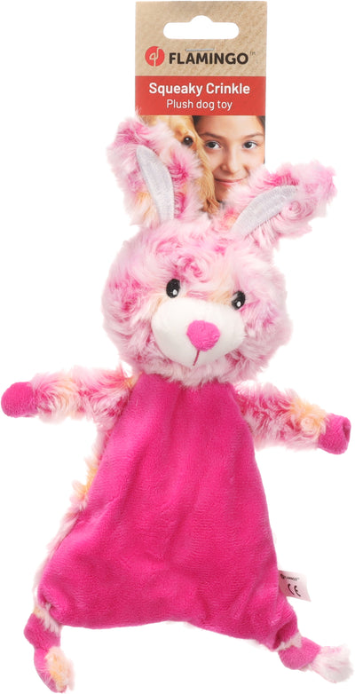 Lodër pelushi për qen,  Roza Rabbit PInk, 21,5 x 14 x 50 cm, flamingo