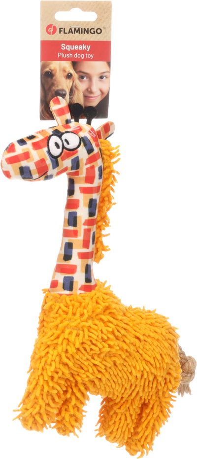 Lodër për qen, Saffia Giraffe with rope, 21 x 30 cm, Flamingo