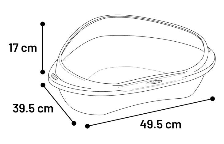 Tualet për mace, CAT LITTER BOX CORNER SADIO ASSORTMENT S 49,5x39,5x17CM
