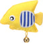 Peshk me catnip dhe zile, Toy Strellow Fish Yellow, Flamigno