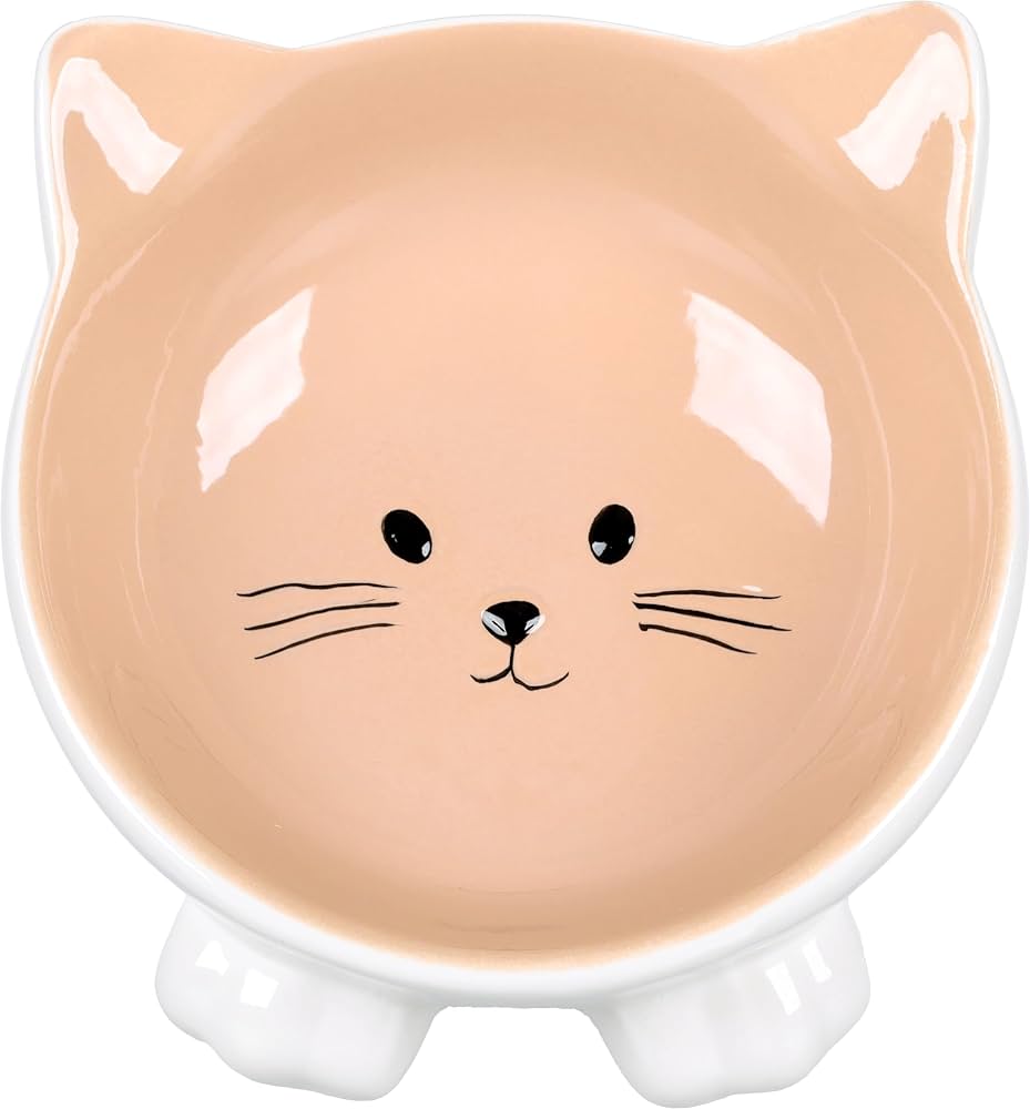 Enë ushqimi dhe uji për mace, Flamingo, PUZI, TAUPE, 125 ML