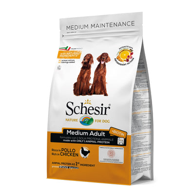 Ushqim për qen të rritur Schesir, me mish pule, Medium, 3 kg.