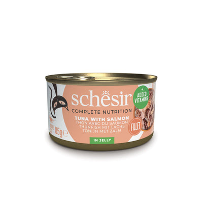 Ushqim i plotë dhe i balancuar, Schesir, Tuna with Salmon in jelly, 85 gr.