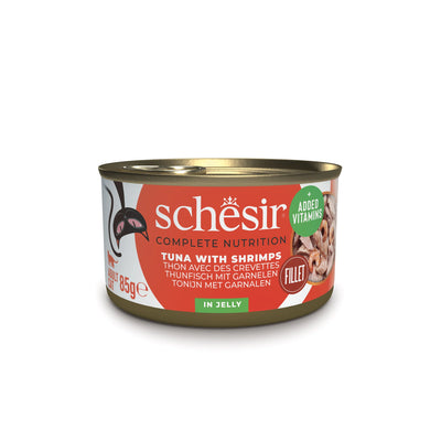 Ushqim i plotë dhe i balancuar, Schesir, Tuna with Shrimp in Jelly, 85 gr