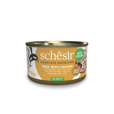 Ushqim i plotë dhe i balancuar, Schesir, Tuna & Chicken, 85 gr.