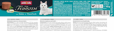 Ushqim i lëngshëm për mace, pulë+ tuna, Vom Feinsten, Animonda, 85 gr.