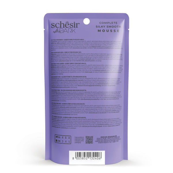 Ushqim i lëngshëm për mace, Schesir After Dark Velvet, me mish rose, 80gr