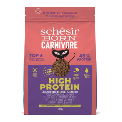 Ushqim i thatë për mace Schesir, Born Carnivore Adult Chicken & Herring & Salmon, 1.25 kg