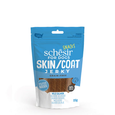 Shpërblime për qen,  Wild Salmon, Jerky, Grain Free, Schesir, 115 gr.