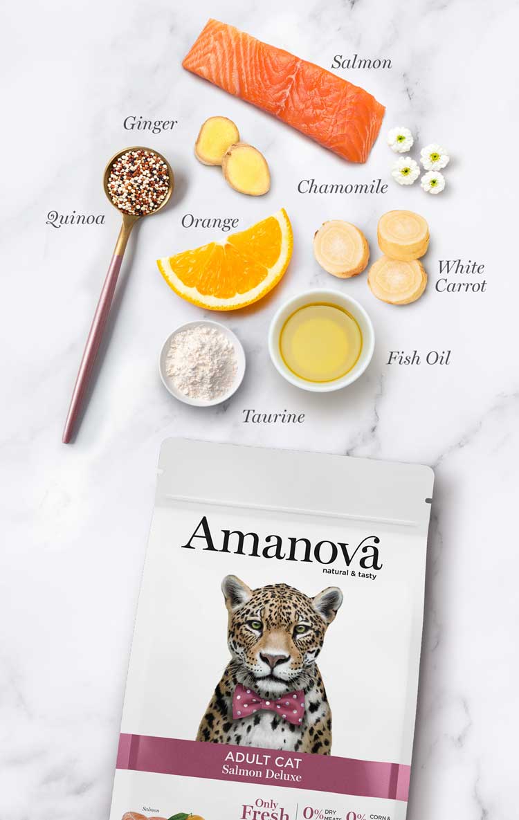 Ushqim për mace, Amanova Adult Cat, Salmon Deluxe, 1.5 kg