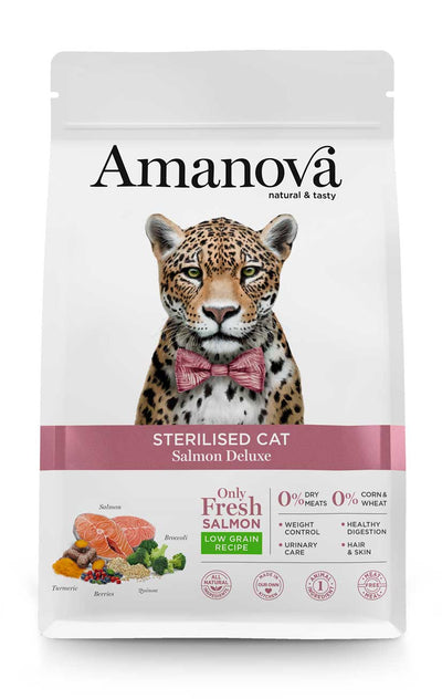 Ushqim për mace, Amanova Adult Cat, Sterilised, Salmon, 1.5 kg