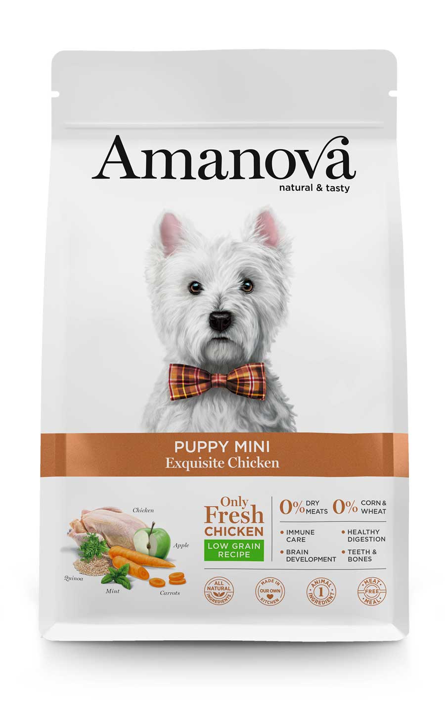 Ushqim për këlysh, Amanova Puppy Mini, Chicken, 2 kg