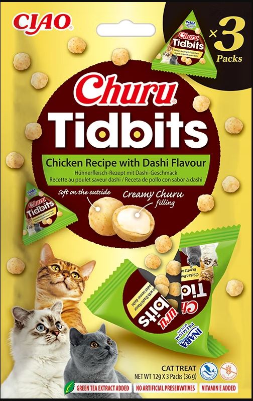 Tidibits, shpërblime për mace, me Chicken & Dashi Flavor