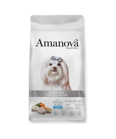 Ushqim për qen, Amanova Adult White Hair, 2 kg