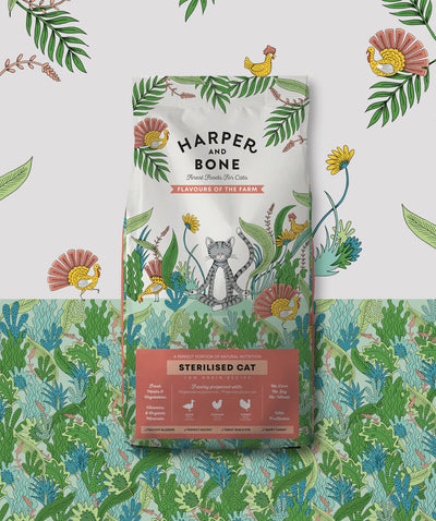 Ushqim për mace te sterilizuara, Harper and Bone, Flavors of the Farm Sterilised, 2 kg.