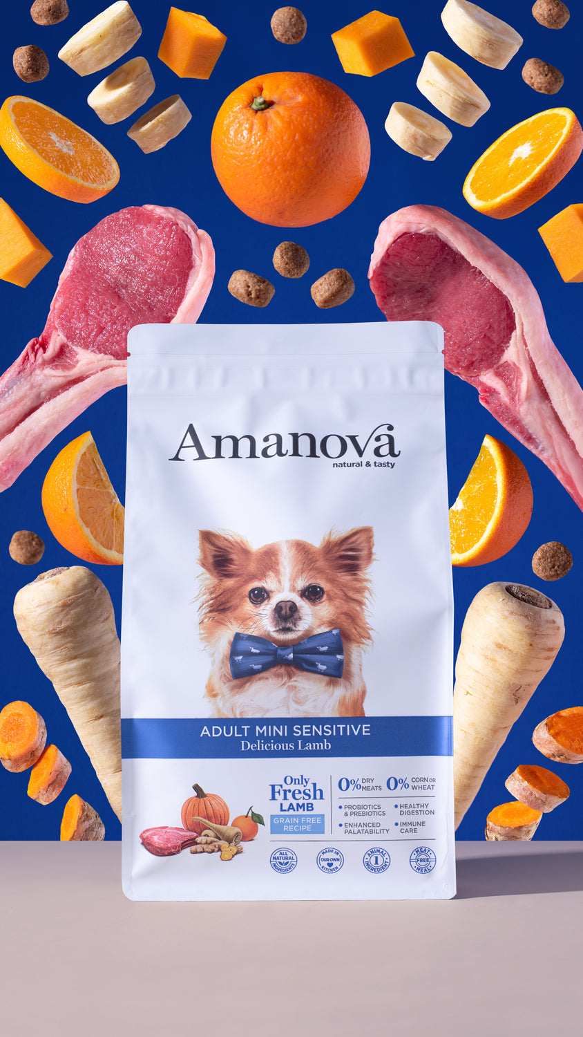 Ushqim për qen, Amanova Mini Lamb, Sensitive, 2 kg