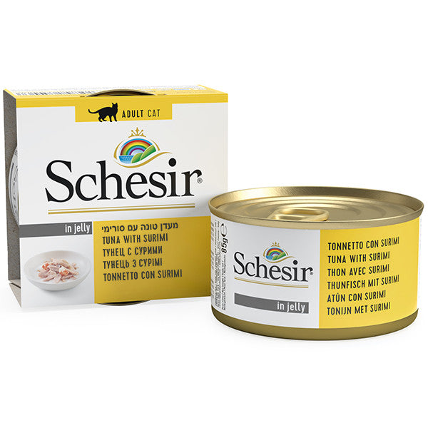 Ushqim i lëngëshëm për mace Schesir, tuna & surimi, 85 gr.