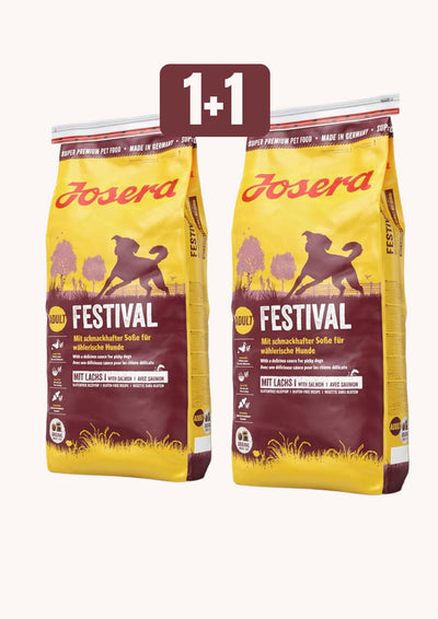 Ushqim i thatë për qen, JOSERA FESTIVAL, 12.5 KG  1+1