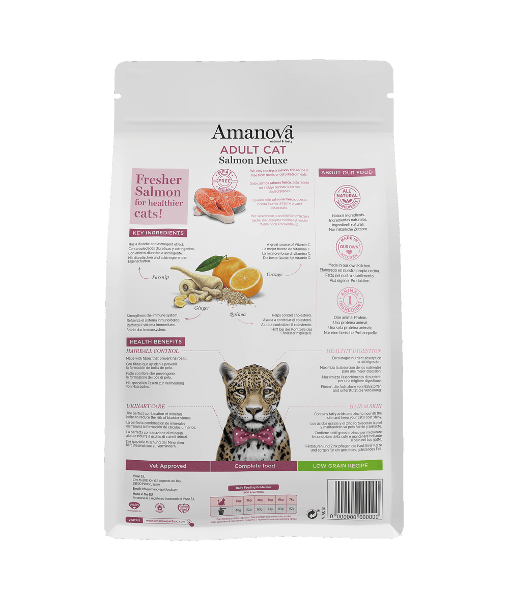 Ushqim për mace, Amanova Adult Cat, Salmon Deluxe, 1.5 kg
