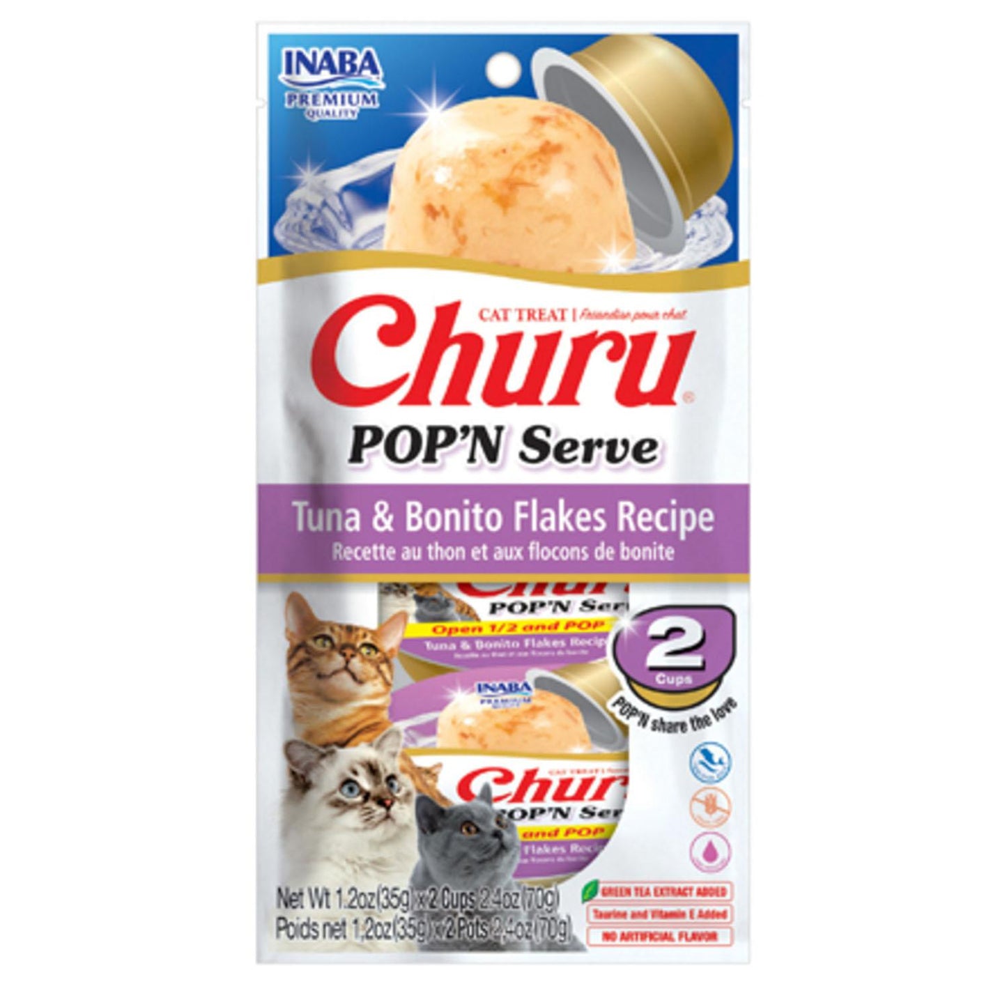 Ushqim i lëngëshëm, Pop n' Serve, Tuna & Bonito Flakes, 2 pcs