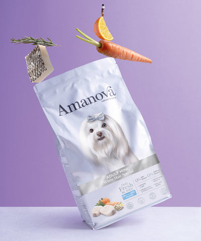 Ushqim për qen, Amanova Adult White Hair, 2 kg