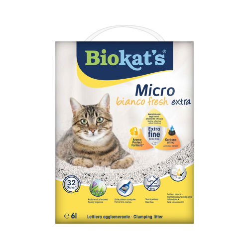 Rërë për mace, Bio Kats, Micro Extra. Bianco Fresh, 6 L