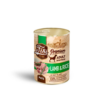 Ushqim i lëngshëm për qen, Mish Qingji&Oriz, Fisi Dog, 400 gr