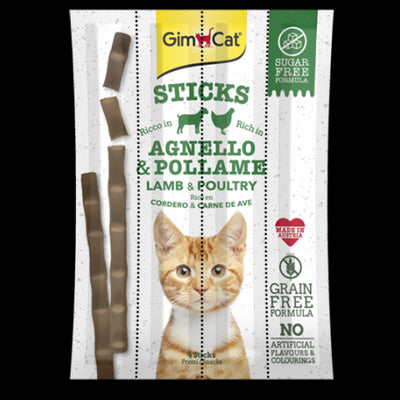 Shpërbime për mace me pulë & qingj, Sticks, 4 pcs, 20 gr.