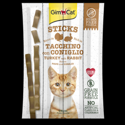 Shpërbime për mace me gjeldeti & lepur, Sticks, 4 pcs, 20 gr.