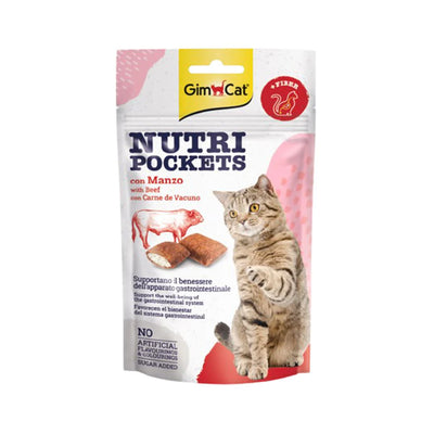Shpërblime për mace, Nutri-Pocket GimCat,  me mish vici, 60 gr.