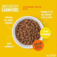 Ushqim i thatë për mace Schesir, Born Carnivore Adult Chicken with egg 1,25Kg