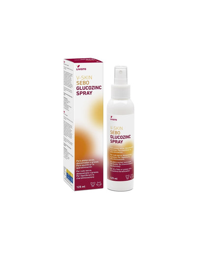 Sprej Sebo Glukozink, për qen dhe mace, V-SKIN Sebo GlucoZinc Spray, 125 ml