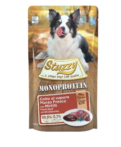 Ushqim për qen, mish gjedhi, monoprotein Stuzzy, 150 gr
