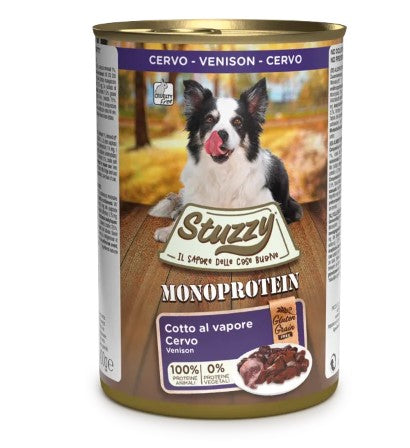 Ushqim për qen, mish dreri,monoprotein, Stuzzy, 400 gr