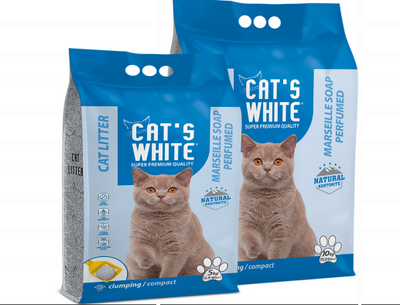 Zall - Shtroje higjienike per mace, bentonit Cats white me arome sapuni, 11.8 l