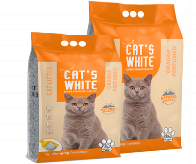 Zall - Shtroje higjienike per mace, bentonit, Cats white me arome portokalli,11.8l