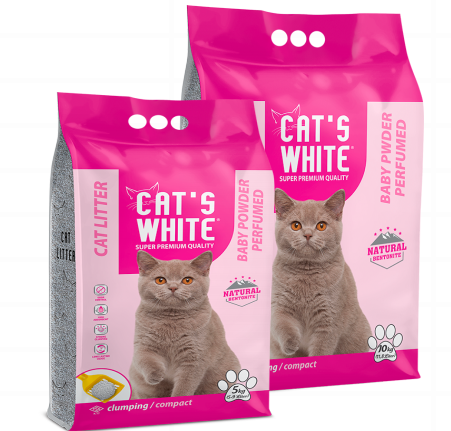 Zall - Shtroje higjienike per mace, bentonit, Cats white me arome pudre,11.8l